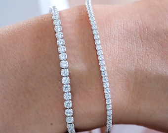 Bracciale Tennis Oro 14K Con Zirconi Cubici – Classico E Lucente – Gioiello Donna Con Chiusura Sicura