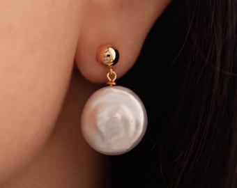 Baroque pearl earrings, Natural pearl drop earrings, Freshwater pearl earrings, Bridesmaid gifts, 925s Silver earrings, Gift for her