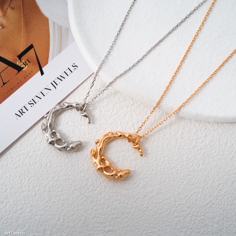 Dainty Gothic Moon necklace
