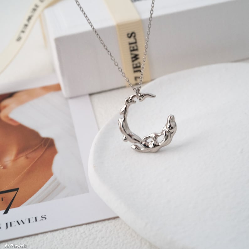 Dainty Gothic Moon necklace