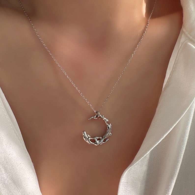 Dainty Gothic Moon necklace