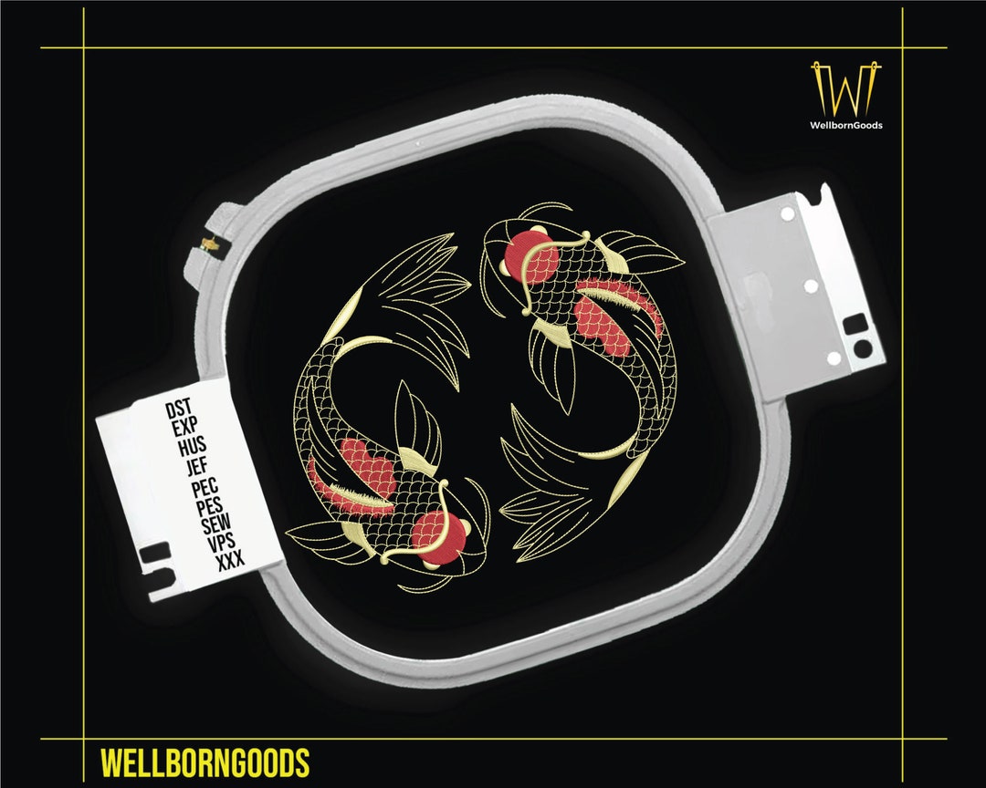 See Animal Embroidery Design, Japanese Koi Fish Embroidery Design