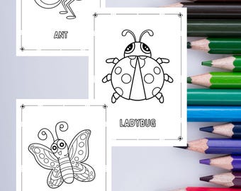 Coloriages d'insectes à imprimer pour les enfants - Etsy France