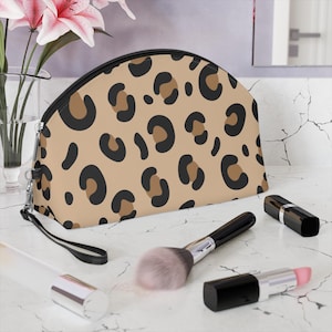 Leopard print Makeup Bag, Accessory bag, Toiletry Bag, Leopard Cosmetic Bag, Accessory Pouch, Gift For Her, Gift For Mom.