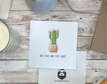 Cactus Thorn Greeting Card - Succulents Cards | Delightful Recycled Art | All Occasions | Personalised comes Blank Inside