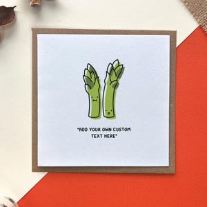 Jubiläumskarte mit grünem Spargel - Personalisieren Sie mit Ihrem eigenen Text, Best Friend Card, entzückende Illustration von Spargel