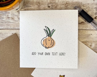 Onion Greeting Card - Anniversary | Enchanting Art Vegetable Card | Square Card | Illustrated comes Blank Inside