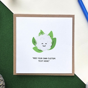 Personnalisez la carte d'anniversaire partenaire chou-fleur - personnalisez avec votre propre texte, carte d'anniversaire, illustration mignonne d'un chou-fleur