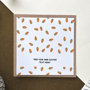 Biglietto d'auguri personalizzato con carota - Modello / Adorabile coppia di compleanno / Tutte le occasioni / Il biglietto personalizzato viene consegnato vuoto all'interno