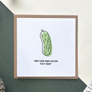 Personnalisez votre carte de voeux pour cornichons - Légumes | Art personnalisé réconfortant | Illustré | L'enveloppe incluse est vierge à l'intérieur
