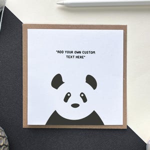 Carte d'anniversaire panda - à personnaliser avec votre propre texte, fête des pères, carte du 30e anniversaire, charmante illustration d'un panda