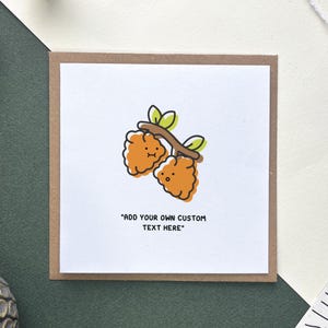 Tarjeta de felicitación personalizada de salmón - Día de la Madre / Deliciosa tarjeta de fruta para toda ocasión / Personalizada / Todos los días viene en blanco por dentro