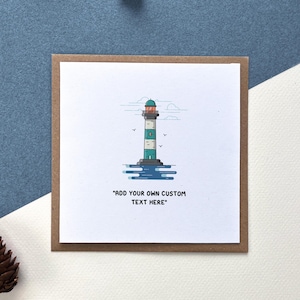 Carte de retraite phare - personnalisez-la avec votre propre texte, carte de déménagement, illustration enchanteresse d'un phare