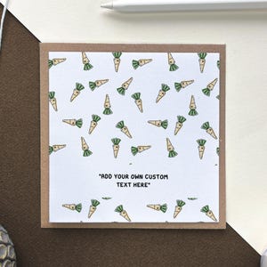 Tarjeta de aniversario de chirivía personalizada: personalízala con tu propio texto, tarjeta de quinto cumpleaños, encantadora ilustración de una chirivía