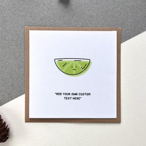 Tarjeta de felicitación personalizada de lima - Arte / Sobre encantador incluido Arte / Para todas las ocasiones / La tarjeta de fruta viene en blanco por dentro