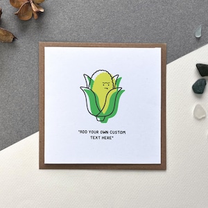 de voeux Maïs à personnaliser | Art pour carte Légume délicieux | Enveloppe incluse | L'anniversaire est vide à l'intérieur