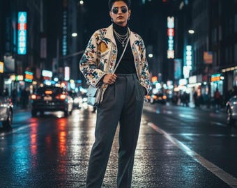 Veste bohème brodée à la main blanche pour femme, veste artisanale Suzani en coton floral, veste ethnique faite main, manteau bohème de style vintage