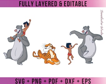 The Jungle Book Premium Layered SVG Vector for Cricut and Silhouette Digital File Download Png Pdf Dxf TJBDD08