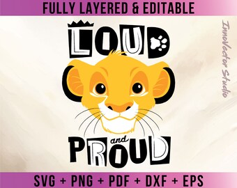 Lion Loud And Proud Premium Layered SVG Vector for Cricut and Silhouette Digital File Download Png Pdf Dxf Clipart LKDD06