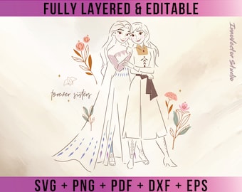 Frozen Premium Layered SVG Vector for Cricut and Silhouette Digital File Download Png Pdf Dxf Clipart FRDD41