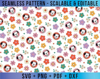 Seamless Pattern Editable SVG Vector for Cricut and Silhouette Digital File Download Png Pdf Dxf Eps DLDD12