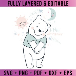 Pooh Premium Layered SVG Vector for Cricut and Silhouette Digital File Download Png Pdf Dxf Clipart WTPDD33