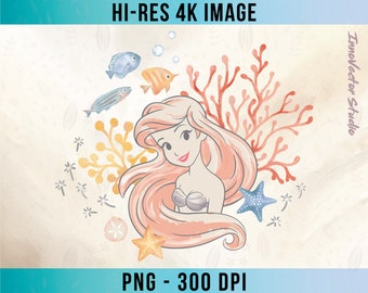 La princesse Ariel image PNG transparente haute résolution fichier numérique de qualité supérieure en téléchargement Clipart ARDD09