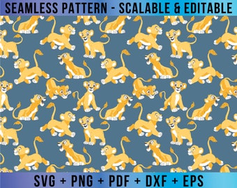 Löwe Musterdesign bearbeitbar SVG Vektor für Cricut und Silhouette Digitale Datei Download Png Pdf Dxf Eps LKDD04