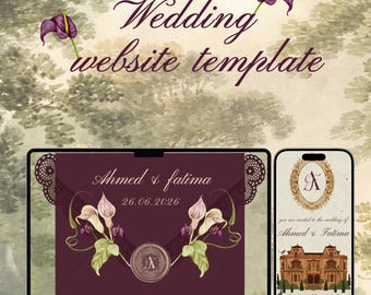 Sjabloon voor een gepersonaliseerde trouwwebsite | Luxe Canva-website
