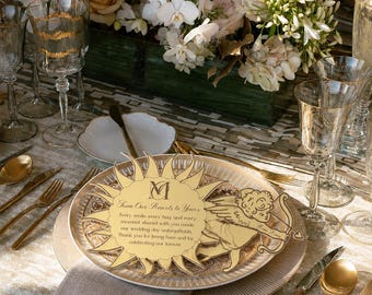 Vintage Cupido Zon Trouwbedankjes Label Sjabloon | Elegant Bedankkaartje