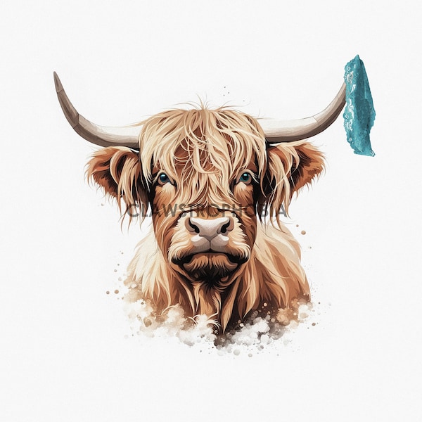 Digital Download Highland Bull with knickers hanging from Antlers / Highland Cow / Cattle