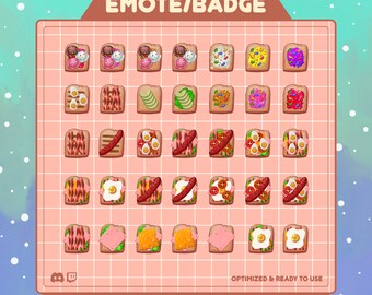 70 belegtes Brot Abzeichen, Emote, Sticker | Zucken | Discord | Digitale Downloads
