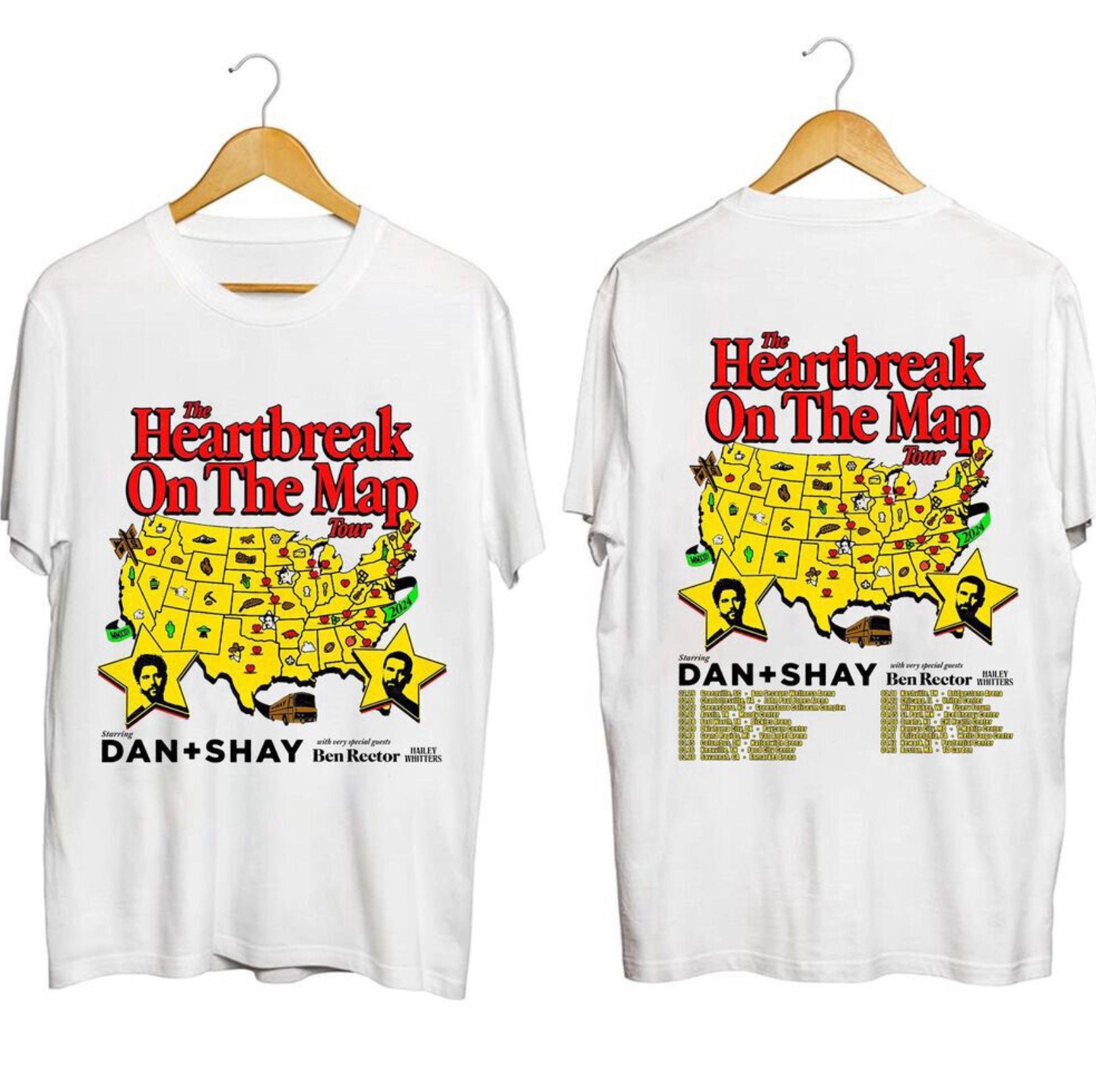 Dan Shay 2024 Heartbreak on the Map Tour T shirt Dan Shay Concert Shirt Etsy