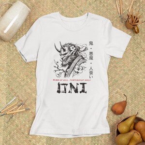 Oni Demon T-Shirt - Guard of Hell Design | Japanese Myth Style for Men & Women | Gothic, Samurai, Anime, Dark Art Shirt