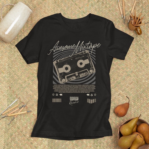 Retro Kassetten T-Shirt, Cooles Musik Shirt mit Vintage Tape Grafik, Unisex Geschenk für Musikliebhaber, Ideal für Festivals & Alltag