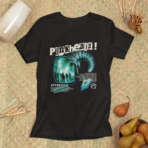 Punkheads T-Shirt Unisex | Cyberpunk Shirt with Mohawk & TV Design | Anarchy Streetwear | Punk Festival Outfit | Gothic Fashion Men Women