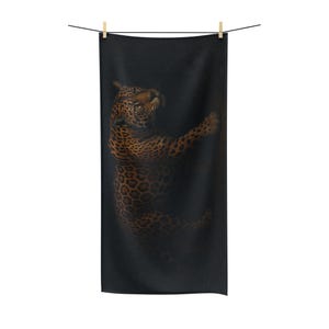 Leopard Print Polycotton Towel, Luxurious Beach Towel, Bath Towel, Animal Print Gift, Home Decor, Nature Lover Gift
