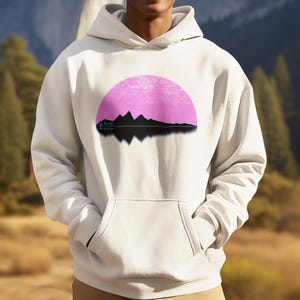Mountain Reflections Hoodie: Unisex Fleece Tröja