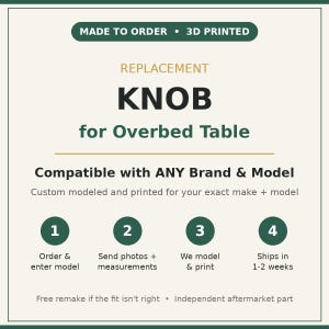 Replacement Knob for Overbed Table (Any Brand/Model)