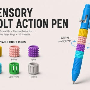 Sensorischer Fidget-Stift mit Bolzenmechanik fürs Büro, kompatibel mit Pilot G2 Minen