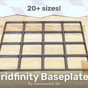 Gridfinity Baseplate Lite - 3D Printed Modular Storage, 2x2 to 6x6 Sizes