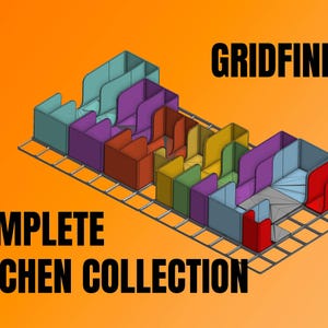 Gridfinity Kitchen Drawer Bin Set - Modular 3D Printed Utensil Organizers