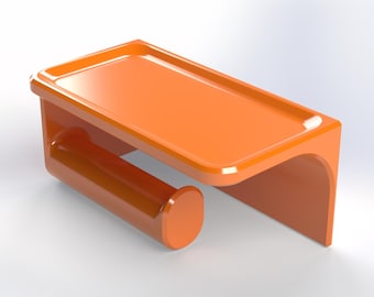 Uchwyt na papier toaletowy z półką na telefon – drukowany w technologii 3D, opcja załadunku z lewej lub prawej strony