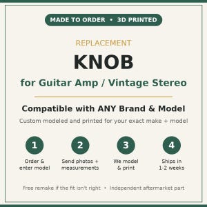 Replacement Knob for Guitar Amp / Vintage Stereo (Any Brand/Model)