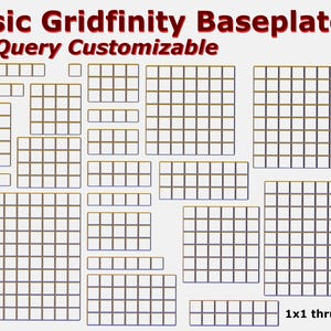Gridfinity Modular Baseplate - 3D Printed Storage Grids 2x2 to 6x6 Sizes