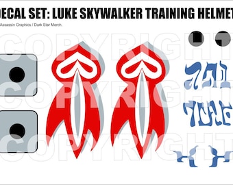 Helmet decal set – Star Wars ‘Luke Training Helmet’ - FREE UK POSTAGE