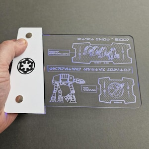 AT-AT Hoth Targeting System datapad - illuminated, star wars, LED, Acrylic, Edge lit, prop, cosplay, display.
