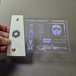 Speeder Bike / Scout trooper datapad - illuminated, star wars, LED, Acrylic, Edge lit, prop, cosplay, display.