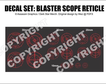 Star Wars blaster decal set – Blaster Scope Reticles - FREE UK POSTAGE