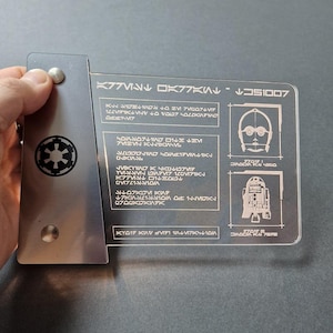 Droid Hunter datapad - illuminated, star wars, LED, Acrylic, Edge lit, prop, cosplay, display.